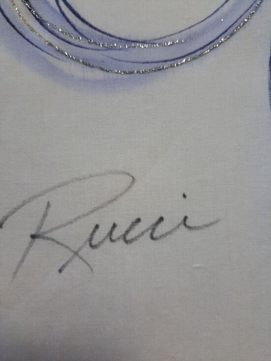 Hand-Painted Creative Artwear White Button-Up Shirt  Floral  Bird Women's Med - Picture 10 of 12